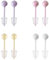 4 Paar Keramik Ohrringe Leicht, Kugel-Ohrringe für empfindliche Ohren Frauen, Porzellan-Piercing-Halterungen für frisch gepiercte Ohren (Rosa, Blau, Weiß, Lila)