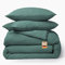 blanketino Bio Musselin Bettwäsche Set (Dunkelgrün, 155x220 cm +1x Kissen 80x80 cm)