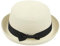 Bowknot Straw Summer Bowler Hat Sun Cap Hats for Ladies Women White