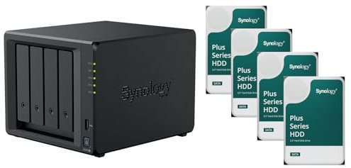 agemeo NAS DiskStation DS425+ avec 4 disques durs 12 To HAT Plus et 2 Go de RAM, total : 48 To