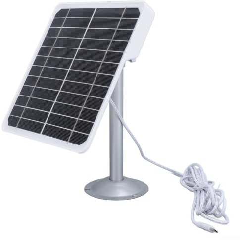 GANCEI Chargeur de panneau solaire 20 W avec câble et support réglable, alimentation extérieure étanche IP66 pour caméras de sécurité (A)