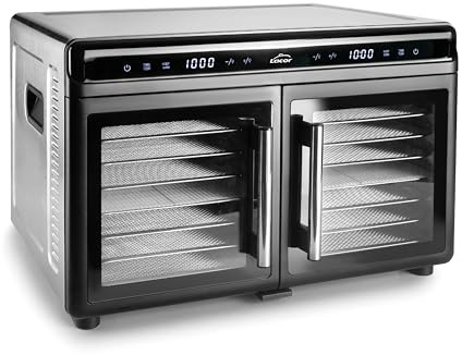LACOR - 69525 - Deshidratador Alimentos Bisecco Profesional 16 Bandejas | Doble zona independiente; rejillas de acero inoxidable; potencia 1400W; termostato 35-80°C con temporizador y luz interior