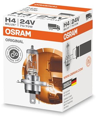 OSRAM ORIGINAL H4 für LKW, 64196, 24V, Faltschachtel (1 Lampe), Halogenweiß