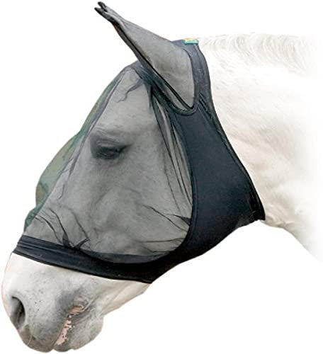 Fliegenmaske mit Ohrenschutz, schwarz