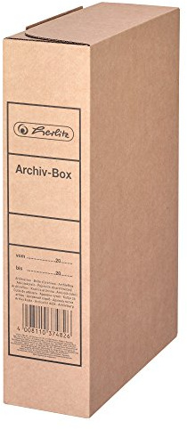 Herlitz 11000320 Archivbox A4, 8 cm, brauner Wellkarton für Lose-Blatt-Ablage, B/T/H 80 x 230 x 320 mm
