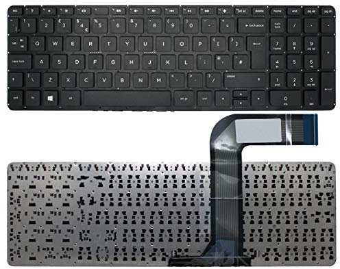 AJPARTS UK New Replacement For HP Pavilion 15-P 17-F UK Black Laptop UK Keyboard No Frame