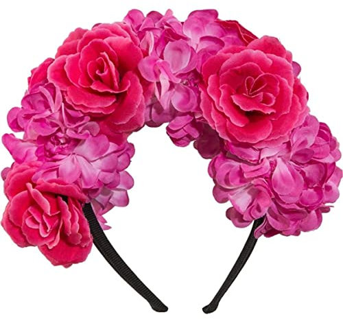 Fasching Trachten Dirndlzubehör Haarreif Blumenschmuck (pink)