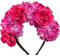 Fasching Trachten Dirndlzubehör Haarreif Blumenschmuck (pink)