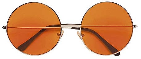W WIDMANN MILANO Party Fashion - Brille 70er Jahre, mit farbigen Gläsern, Hippiebrille, Schlagerstar, Fasching