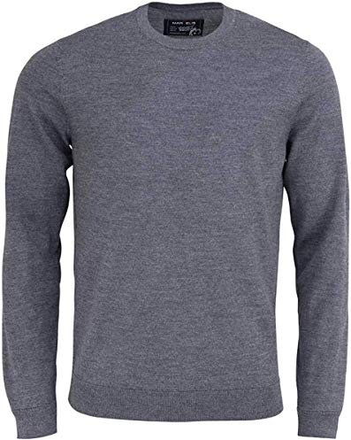 Marvelis Pullover Langarm Rundhals aus Merino Wolle dunkelgrau Größe XL