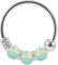 Monster Piercing 9K Weißgold dreifach hellgrün Opal Bead 22 Gauge Hoop Nase Piercing Ring Schmuck