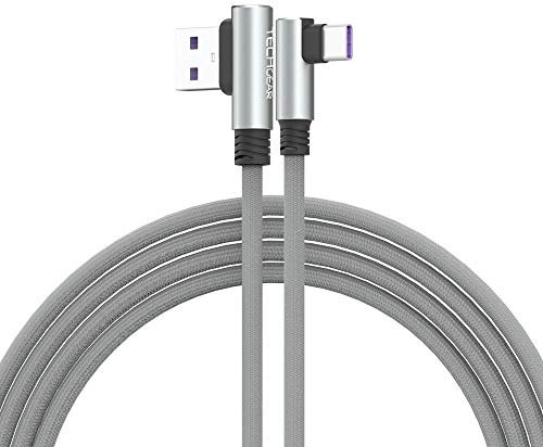 TECHGEAR USB C Cable, 1.5M Type C 90 Degree Right Angle Sync & Fast Charge Cable Compatible with Samsung S25 S24 S23 S22 S21 A16 A36 A54 5G, Pixel 9 8, OnePlus, Oppo Find X8 X5, Redmi Note, Moto etc