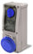 Presa interbloccata verticale con portafusibili 32A 2P+T - BLU