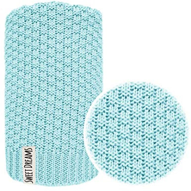 Baumwolle 100% Baby Strickdecke Kuschelige Decke ideal als Baby Decke, Erstlingsdecke, Wolldecke oder Baby Kuscheldecke 80x100 I 100x120 (1032) (Minze, 100 x 120)