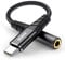 ESR USB C auf 3,5 mm Kopfhörer Adapter, USB C Klinke Adapter für Aux Audio, Kompatibel mit Galaxy S23/S22/S21/S20/Note10/A52, iPad Air 5/4, iPad Pro 12.9/11, iPad Mini 6, Schwarz