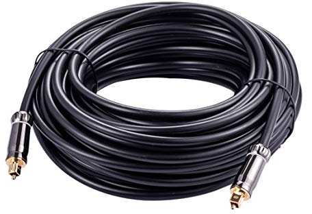 10M Premium Toslink Optical Audio Cable High Fidelity Digital Fiber Optic Cord for Home Theater, Sound Bar, Gaming Consoles Durable Nylon Braided Design Gold-Plated Connectors