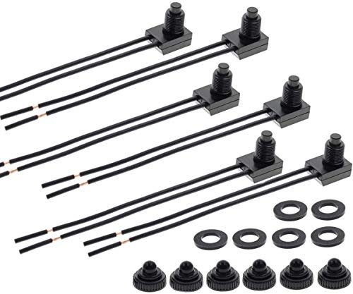 VISSQH 6pcs Interruttore 12v， Auto interruttore 12v ，interruttore 12v cablato，interruttore a pulsante 12V，interruttore SPST per moto/auto