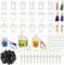 OLYCRAFT 218 Stück Mini Cup Keychain Kit Bubble Tea Schlüsselbund Zubehör Set NO-Glue Bubble Tea Schlüsselanhänger Set Mini-Cup-Anhänger mit Schlüsselanhänger Ringe für Schlüsselanhänger machen