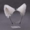 Faux Fur Fox Cat Ears Headband Hair Hoop Hairband Animal Ears Cosplay Party Costume Ears Headwear (White)