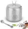 Sucrier en Acier Inoxydable,Petit Sucrier,Pot à épices pour condiments de maison,sucrier boule,Sucrier avec Couvercle et Cuillère Bol à Sucre Boîte à Sel Pot à Condiments pour La Cuisine et La Maison