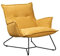 Stella Trading VICO Sessel mit Armlehnen, Senf - Bequemer Wohnzimmer Fernsehsessel Relaxsessel mit schwarzem Metallgestell - 82 x 76 x 86 cm (B/H/T)