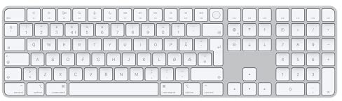 Apple Magic Keyboard mit Touch ID und Ziffernblock: Bluetooth, wiederaufladbar. Kompatibel mit Mac Computern mit Apple Chip; Norwegisch, Weiße Tasten