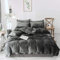 Sedefen Warme Winter Bettwäsche 135x200cm 4teilig Biber Grau Cashmere Touch Flauschig Flanell Bettbezug Deckenbezug und Kissenbezug mit Reißverschluss,2X 135x200cm + 2X 80x80cm
