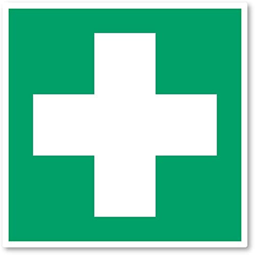 Erste Hilfe, Rettungszeichen: E003 - DIN EN ISO 7010 / ASR A1.3 - Aufkleber: 20 cm, 1 Stück