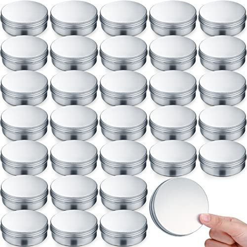 100 Stück Metalldosen 118 ml Aluminiumbehälter mit Deckel Schraubverschluss runde Blechdosen für Kosmetik Lippenbalsam DIY Salben Kerzen Wachs