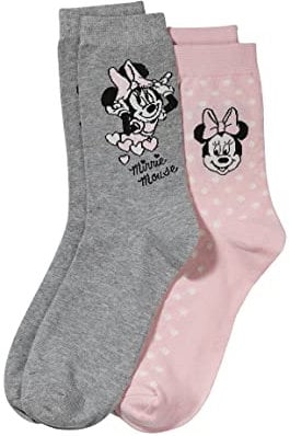 ONOMATO! Socken Minnie Mouse Damen Frauen Strümpfe 2er Set