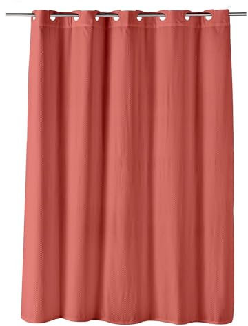 Douceur d'Intérieur, Tenda doccia con occhielli Clipsable (180 x 200 cm) Dotty Terracotta, Microfibra Goffrata