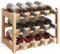 SMIBUY Bambus-Weinregal, 12 Flaschen-Display-Halter, 3-stöckige freistehende Lagerregale für Küche, Speisekammer, Keller, Bar (natürlich)