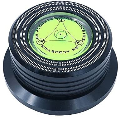 Fasizi 50/60Hz Bubble Level Rilevamento Velocità Giradischi LP Vinile Disco Lega Record Peso Stabilizzatore Morsetto - Nero