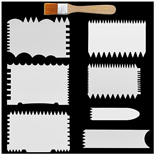 MTQY 7 en 1 raspador de pintura acrílico que vierte las herramientas del deslizamiento con el cepillo para la técnica de pintura acrílica