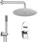 Set Doccia Completo Cromato, Sistema Incasso compreso di Miscelatore con deviatore, soffione 20 cm anticalcare e Kit doccetta (Cromo, Paco)