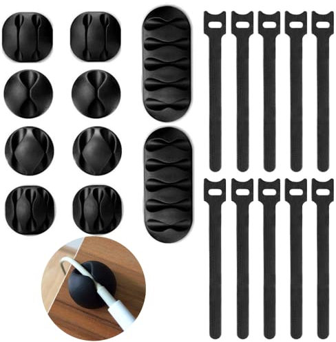 20 StüCk cable holder kabelhalterung selbstklebende Schwarz kabelhalter selbstklebender clip Tischplatte Kabelhalter Kfz Kabelhalter für Auto, Zuhause, Büro und mehr