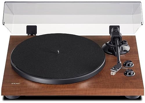 TEAC TN-280BT-A3 Noyer - Platine vinyle à courroie - 2 vitesses (33-45 tr/min) - Bluetooth - Pré-ampli intégré - Cellule Audio-Technica ATN3600L