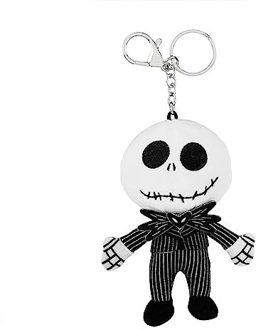 Disney The Nightmare Before Christmas Porte-clés en peluche noir et blanc GH00273RL, Noir, Taille unique, Moderne