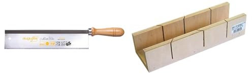 Augusta Feinsäge 250 mm für Gehrungsschnitte in Stabhölzer und Leisten, 2135 250 AMA & Augusta Gehrungslade aus Birkensperrholz 245 mm, 2220 245 AMA
