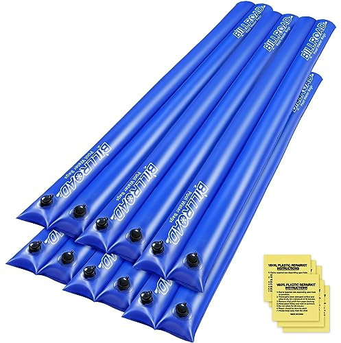 Water Bags for Pool Cover Inground - Double Chamber Water Tubes for Pool Cover 8 Feet Weights for Winterizing with Screw Caps, Swimming Pool Cover Water Bags for Winter 6 Packs