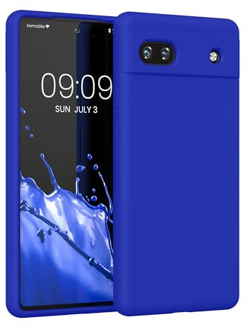 kwmobile Handyhülle für Google Pixel 6a Hülle, für Pixel 6a Case - Hülle Silikon - kabelloses Laden - Baltik Blau