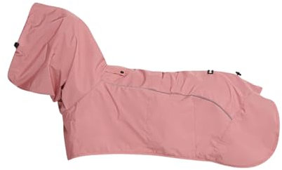 Spark Paws Hunderegenmantel, wasserdichte Winddichte Regenjacke, für kleine, mittlere, große und extra große Hunde, reflektierend, atmungsaktiv, mit vollständigem Körperschutz - Sea Pink, M