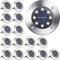 Qedertek 16 Stück Solar Bodenleuchten Aussen Garten - 8 LED Solarleuchten Außenleuchte Weiß, Solar Gartenleuchten Wasserdicht Solarlampen für Garten, Rasen, Gehweg, Patio, Auffahrt