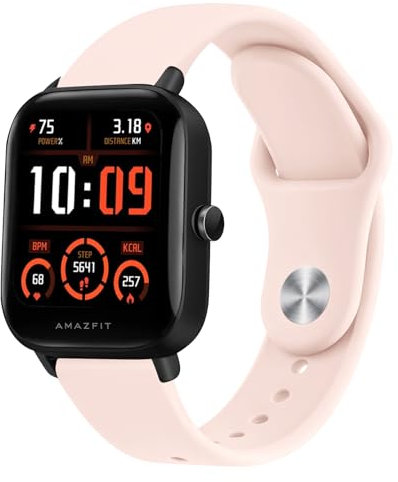 Yisica Correa Compatible con Amazfit GTS/GTS 2 Mini/GTS 4 Mini/GTS 3/GTS 2 Hombre Mujere, 20mm Silicona Correa de Repuesto Ajustable para Amazfit Bip/Bip S/Bip U/Bip U Pro/Bip 3 (20mm, Rosa)