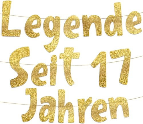 Lustige Banner, Glitzerbanner Legende Seit 17 Jahren, Partyzubehör zum 17. Geburtstag