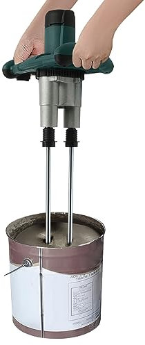 Farb- und Mörtelrührer,Mörtelrührer Rührwerk 1600W,2-Gang-Betonrührer 230V-50Hz,für Futter, Gips, Farbe Zementmischmaschine,6 Geschwindigkeiten optional,Doppelgriff-Lenkrad sorgt,Grün