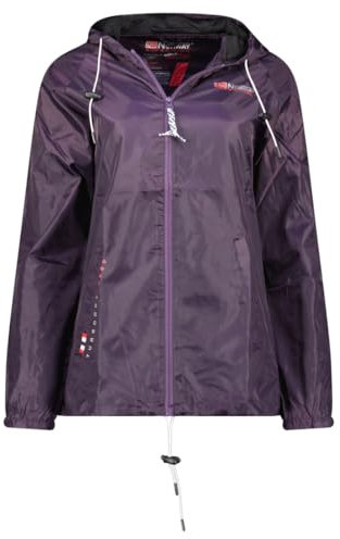 Geographical Norway Boat Lady - Veste Coupe Vent Femme Outdoor - Blouson Deperlant Manches Longues Femmes - Manteau Pluie Randonnee Saison Printemps Ete Automne Hiver (VIOLET XL)