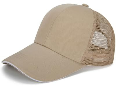 QLEUIFT 1 pcs Dame Baseball Kappe Hip-Hop-Hut Verstellbar Baumwolle Pferdeschwanz Cap, Golfmütze, atmungsaktive Netzmütze, Pferdeschwanzmütze, Khaki