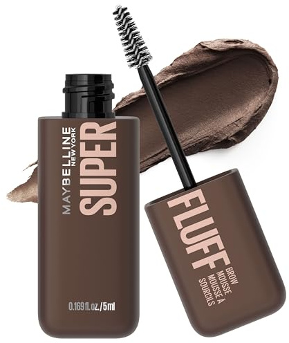 Maybelline Superfluff Volumizing Brow Mousse, All Day Tinted Brow Gel For Soft Full Brows, Deep Brown, 1 Count