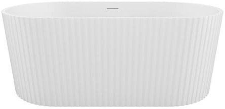 Vente-unique-Freistehende Badewanne - gerippt - Acryl - Weiß matt - 230 L - 170 x 80 x 58 cm - ALIENA
